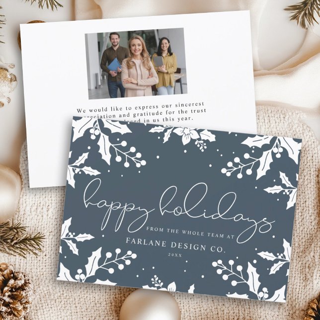 Cartes Pour Fêtes Annuelles Élégant script moderne Mistletoe Logo photo Happy  (Créateur téléchargé)