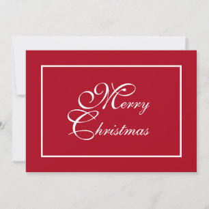 Cartes Pour Fêtes Annuelles Élégant script personnalisé Noël rouge