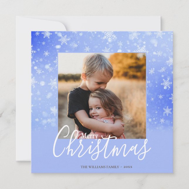 Cartes Pour Fêtes Annuelles Élégant Simple Neige Violet Joyeux Noël Photo (Devant)