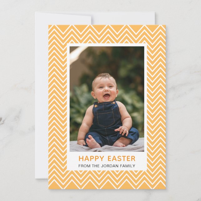 Cartes Pour Fêtes Annuelles Elegant Simple Pattern Happy Easter Photo (Devant)