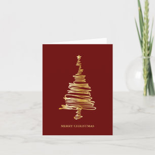 Cartes Pour Fêtes Annuelles Élégant simple sapin or Joyeux Noël