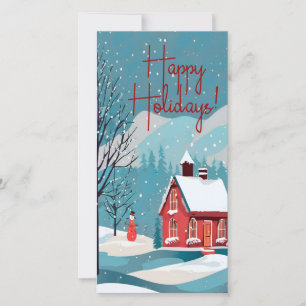 Cartes Pour Fêtes Annuelles Élégant Snowfall Festive Noël heureux