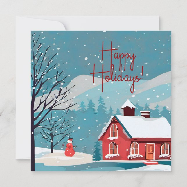 Cartes Pour Fêtes Annuelles Élégant Snowfall Festive Noël heureux (Devant)