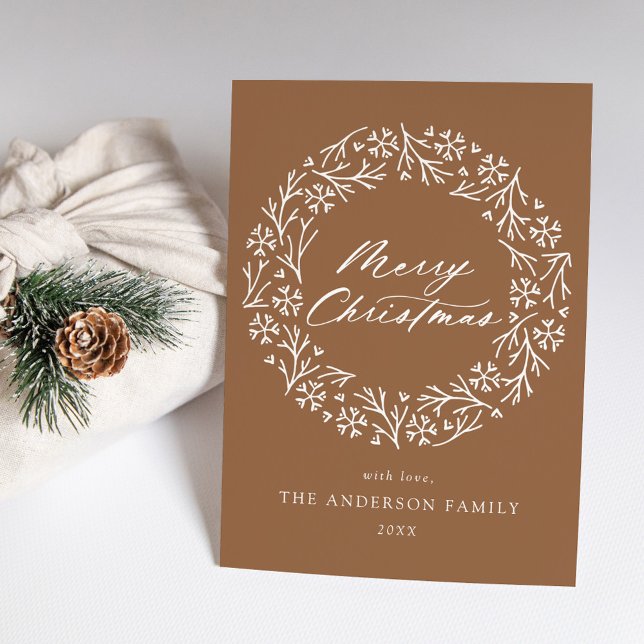 Cartes Pour Fêtes Annuelles Élégant Snowflake Wreath Gingerpain non photo (Créateur téléchargé)