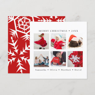Cartes Pour Fêtes Annuelles Élégant Snowflakes Joyeux Noël Photo personnalisée