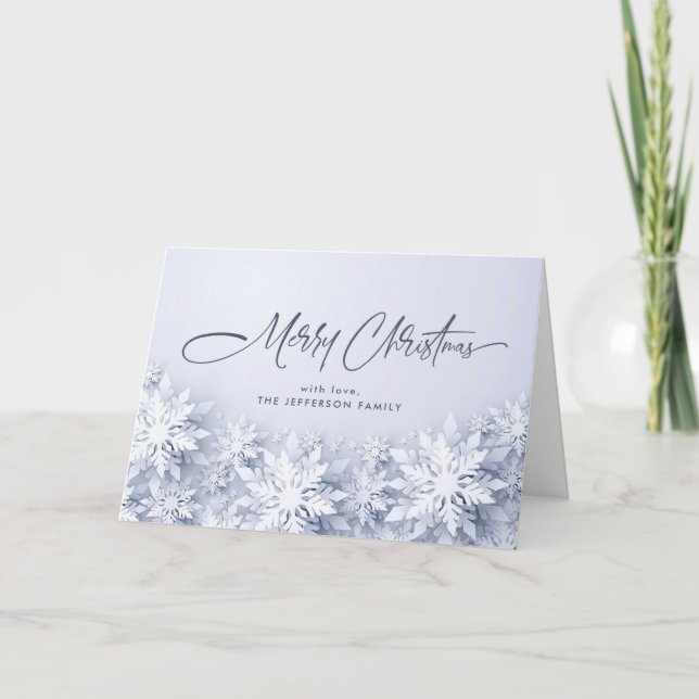 Cartes Pour Fêtes Annuelles Élégant Snowflakes Salutation de Noël d'entreprise (Devant)