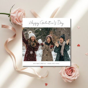 Cartes Pour Fêtes Annuelles Elégant Snowy Fun Photo BFF Galentines Day
