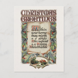 Cartes Pour Fêtes Annuelles Élégant style Vintage Noël Salutations