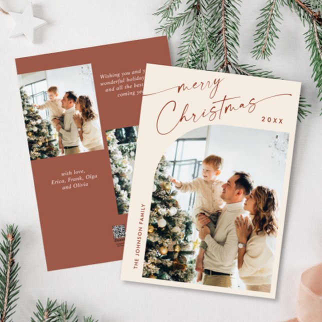 Cartes Pour Fêtes Annuelles Élégant Stylisant 3 PHOTO Noël Salutation (Créateur téléchargé)