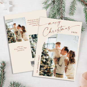 Cartes Pour Fêtes Annuelles Élégant Stylisant 3 PHOTO Noël Salutation