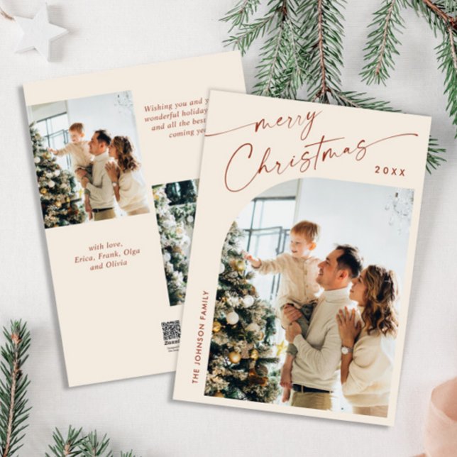 Cartes Pour Fêtes Annuelles Élégant Stylisant 3 PHOTO Noël Salutation (Créateur téléchargé)