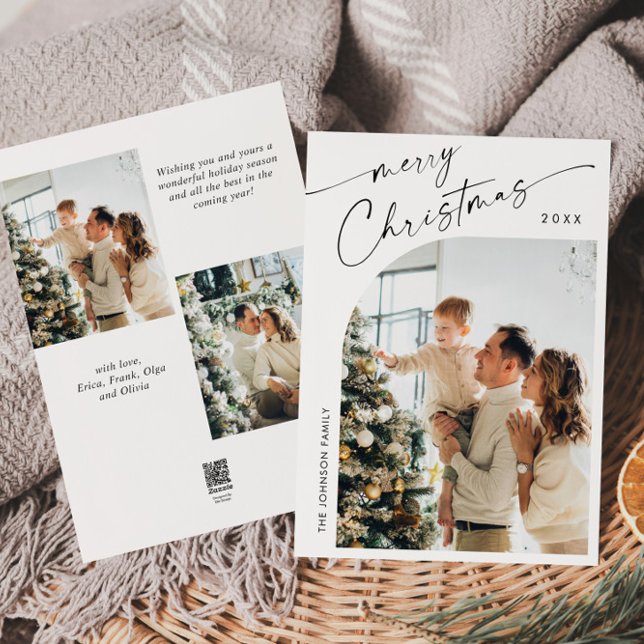 Cartes Pour Fêtes Annuelles Élégant Stylisant 3 PHOTO Noël Salutation (Créateur téléchargé)