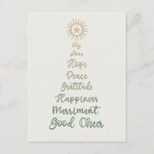 Cartes Pour Fêtes Annuelles Élégant stylish Script Typographie Arbre de Noël
