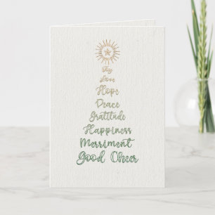 Cartes Pour Fêtes Annuelles Élégant stylish Script Typographie Arbre de Noël