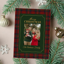 Elegant Tartan Plaid Family Photo Christmas