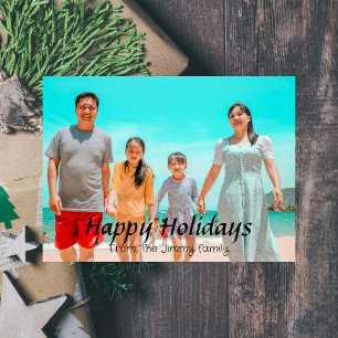 Cartes Pour Fêtes Annuelles Élégant vacances de Noël moderne Script Photo
