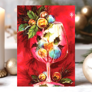 Cartes Pour Fêtes Annuelles Élégant Vintage Vintage Vin De Noël Verre Avec Bou