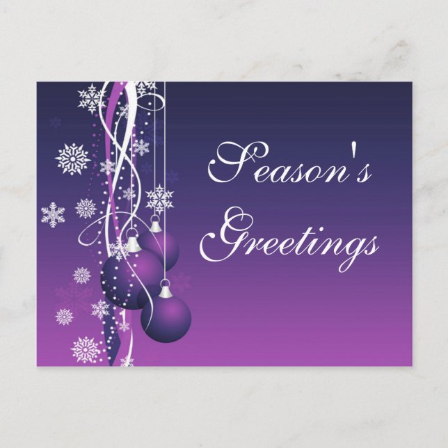 Cartes Pour Fêtes Annuelles élégant violet vacances affaires Greeting PostCard (Devant)