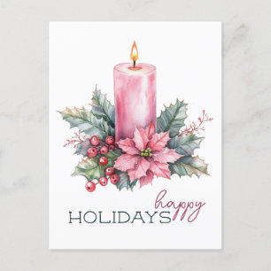 Cartes Pour Fêtes Annuelles Elégante aquarelle bougie de Noël