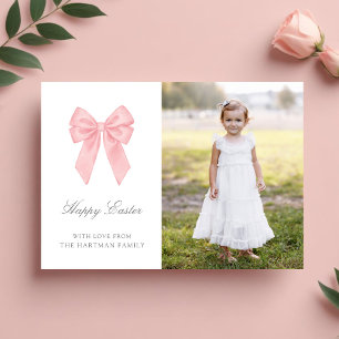 Cartes Pour Fêtes Annuelles Elégante aquarelle Coquette Bow Pâques Photo