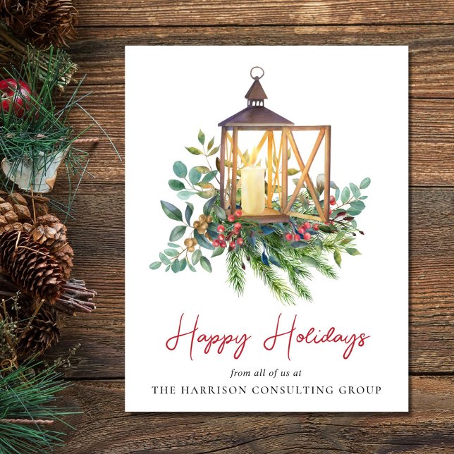 Cartes Pour Fêtes Annuelles Elégante aquarelle de Noël d'affaires (Spread the joy of the season and strengthen business relationships with our elegant holiday card)