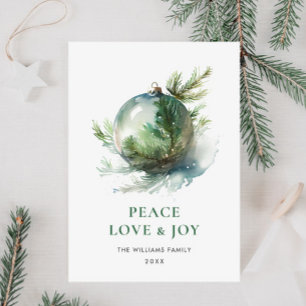 Cartes Pour Fêtes Annuelles Elégante aquarelle Noël Ornament Salutation