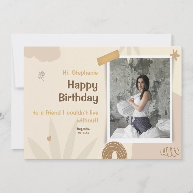 Cartes Pour Fêtes Annuelles Elégante aquarelle personnalisée photo Joyeux anni (Devant)