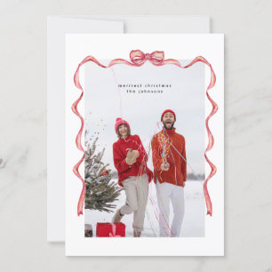 Cartes Pour Fêtes Annuelles Elégante aquarelle rouge arc Noël