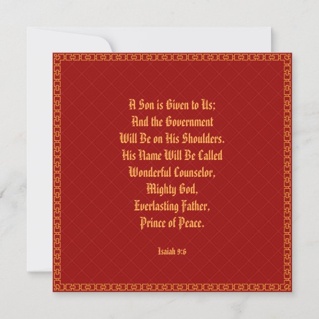 Cartes Pour Fêtes Annuelles Élégante Bible Religieux Noël chrétien (Devant)