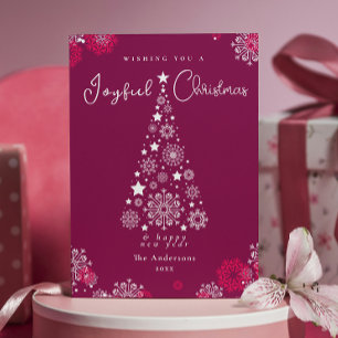 Cartes Pour Fêtes Annuelles Élégante calligraphie Joyeux Noël magenta