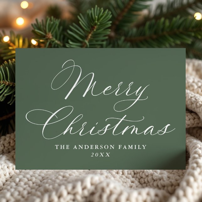 Cartes Pour Fêtes Annuelles Élégante calligraphie Joyeux Noël Sage non photo (Créateur téléchargé)