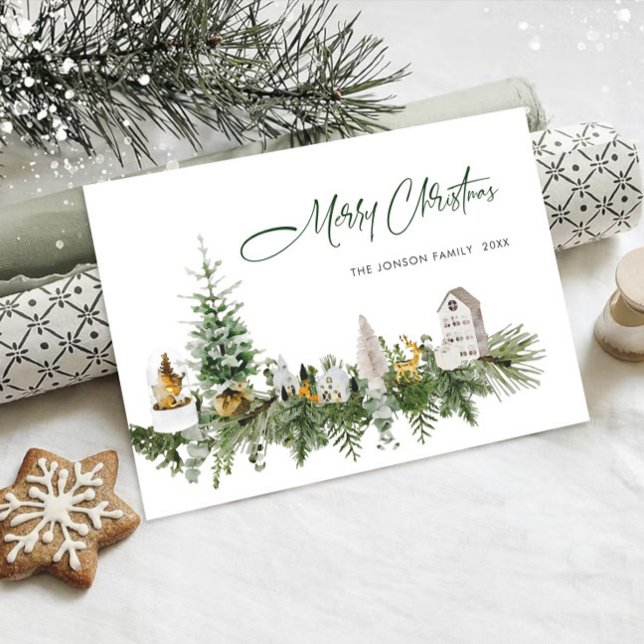 Cartes Pour Fêtes Annuelles Élégante composition de Noël de Bohême Salutation (Créateur téléchargé)
