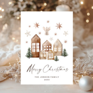 Cartes Pour Fêtes Annuelles Élégante composition de Noël de Bohême Salutation