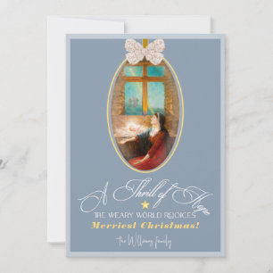 Cartes Pour Fêtes Annuelles Élégante émotion d'espoir Photo de Noël Bleu Pouss