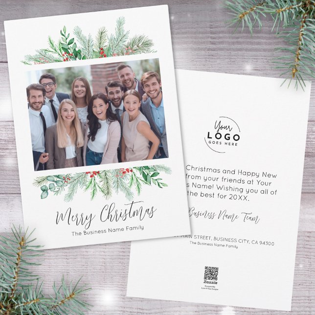 Cartes Pour Fêtes Annuelles Élégante entreprise moderne Joyeux Noël (Corporate Elegant Modern Business Merry Christmas Holiday Card )