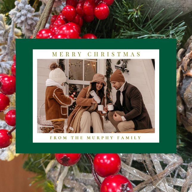 Cartes Pour Fêtes Annuelles Élégante Famille de Noël moderne 1 Photo (Créateur téléchargé)