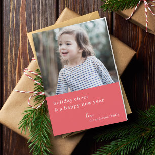 Cartes Pour Fêtes Annuelles Élégante fête de Noël   Raspberry Red Photo