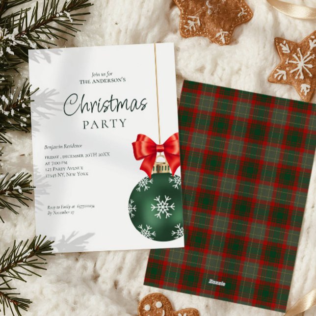 Cartes Pour Fêtes Annuelles Élégante fête de Noël Rouge Vert (Créateur téléchargé)