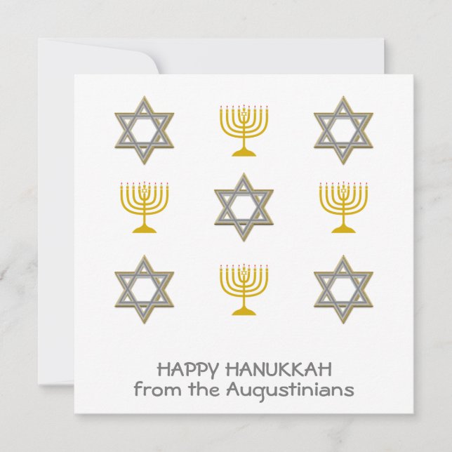 Cartes Pour Fêtes Annuelles Élégante Hanoukka heureuse (Devant)