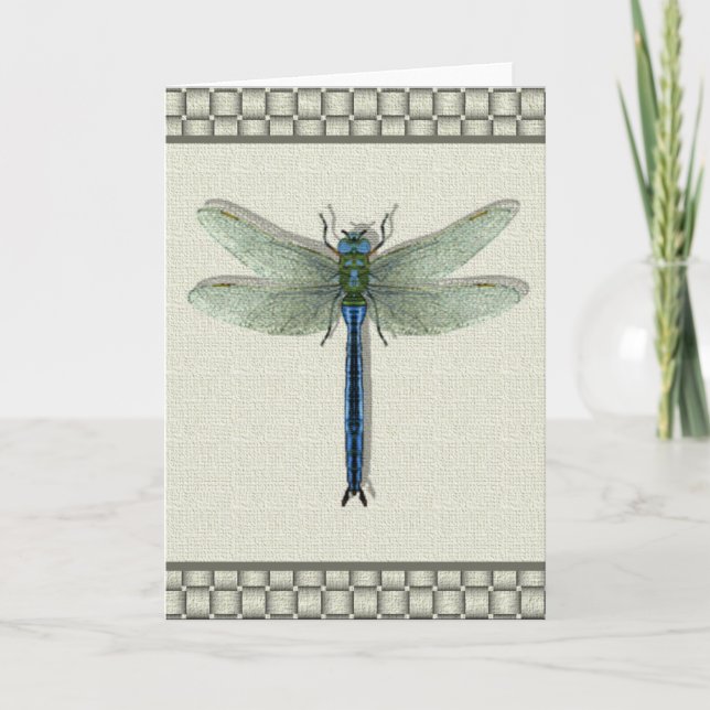 Cartes Pour Fêtes Annuelles Élégante libellule bleue (Devant)