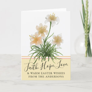 Cartes Pour Fêtes Annuelles Elégante Lily Flowers Foi Amour de Pâques Salutati