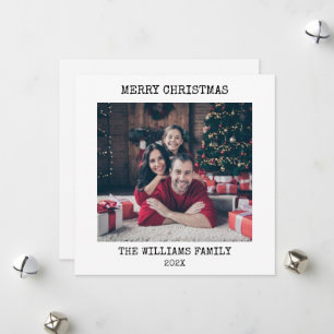 Cartes Pour Fêtes Annuelles Élégante machine à écrire   Joyeuse photo de Noël