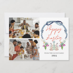 Cartes Pour Fêtes Annuelles élégante moderne famille Pâques deux photos