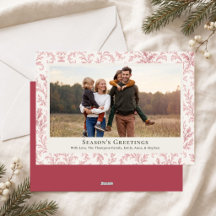 Élégante Photo de Fêtes de Noël à Feuillage Rouge 