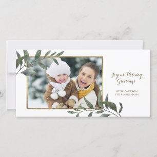 Cartes Pour Fêtes Annuelles Élégante photo de Noël des Fêtes Botaniques