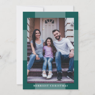 Cartes Pour Fêtes Annuelles Élégante Photo de Noël Plaid Merriest
