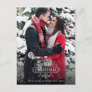 Cartes Pour Fêtes Annuelles Élégante photo de voeux de Noël