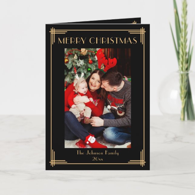 Cartes Pour Fêtes Annuelles Élégante photo Joyeux Noël (Devant)