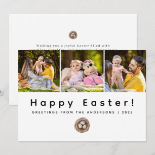 Cartes Pour Fêtes Annuelles Élégante Photo Moderne Minimaliste Joyeuses Pâques