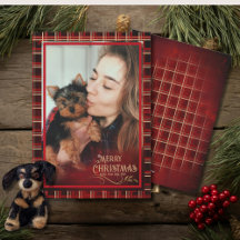 Elégante photo plaid OR ROUGE Joyeux Noël